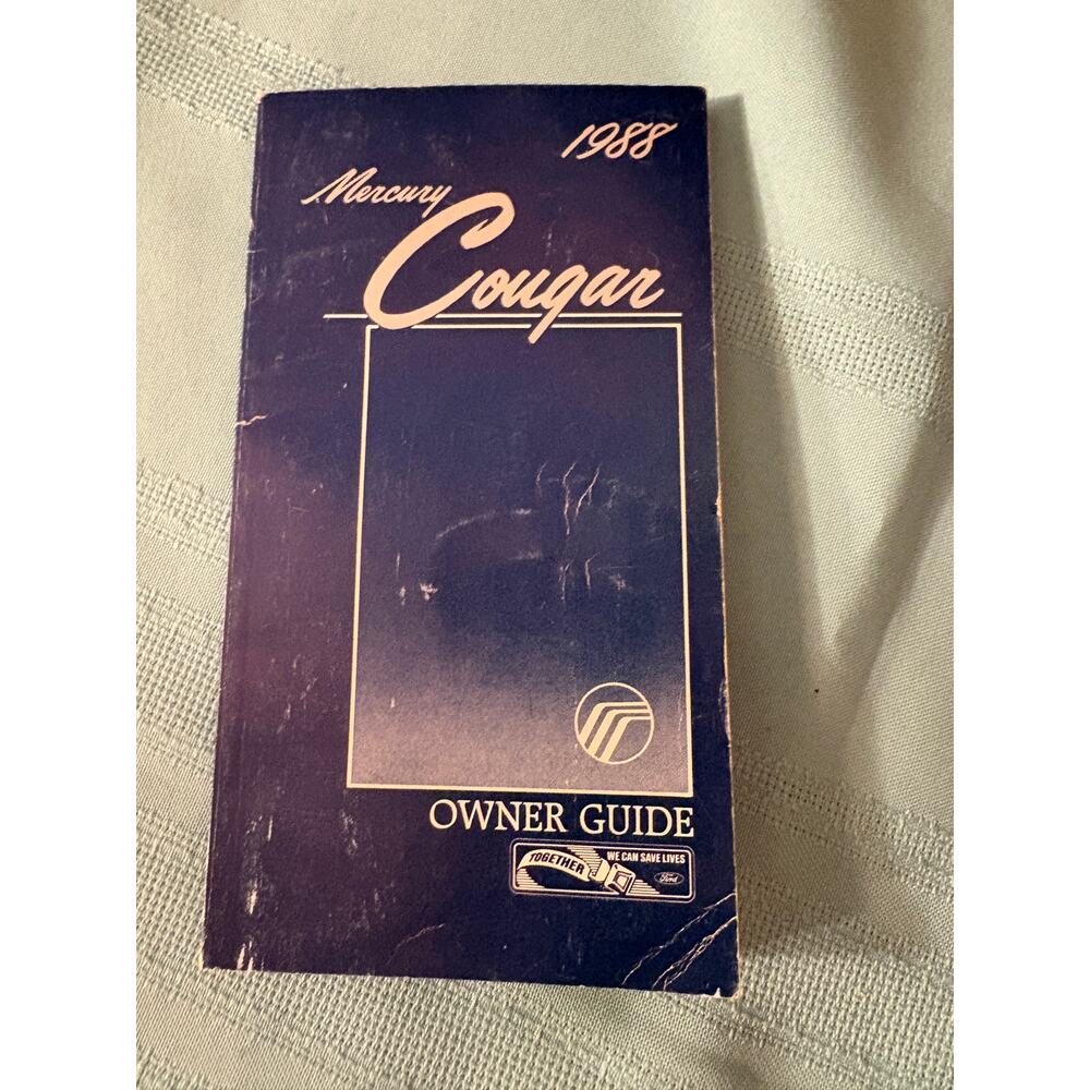 1988 Mercury Cougar Owner's Guide 71/8 in X 4 in X 1/4 in.
